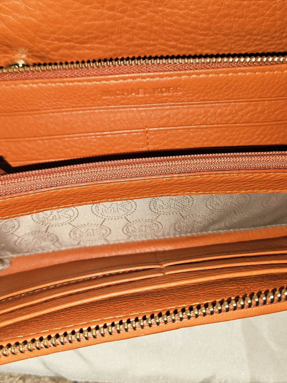 Michael Kors Hamilton Set, Burnt Orange Woven Leather Satchel/Crossbody/Coin Pur